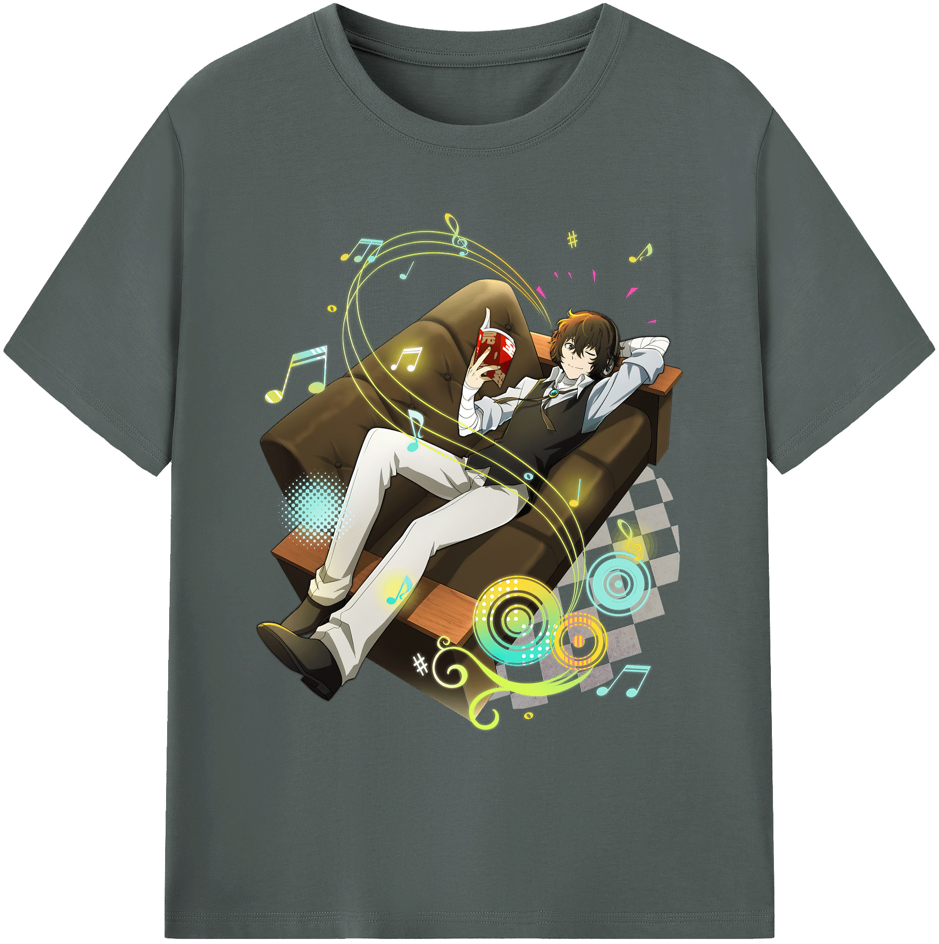 （画像用） 文豪ストレイドッグス Bungo Stray Dogs 綿100％ メンズ半袖Tシャツ｜肌触りやわらか＆通気性